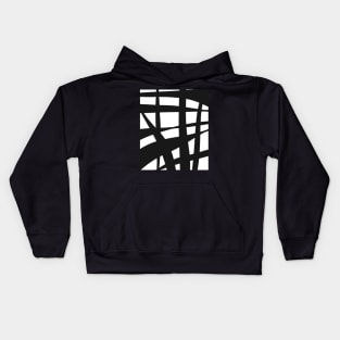 Abstract, Mono, Black and White, Ink, Stripes Kids Hoodie